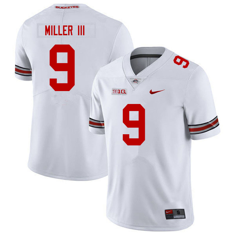 Ohio State Buckeyes #9 Jack Miller III College Football Jerseys Sale-White